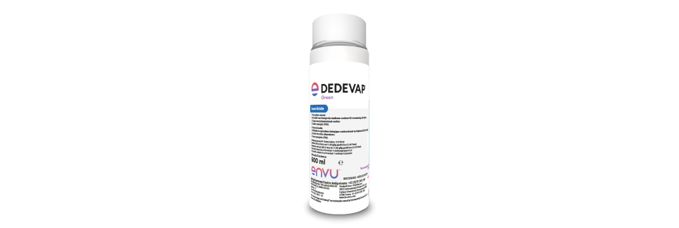DEDEVAP® GREEN de One Shot spuitbus om komaf te maken met voorraadaantastende motten